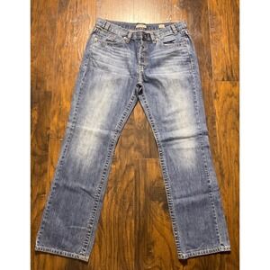 MEK Denim Chicago Straight Leg Jeans Mens 36x34 Medium Wash Embroidered Pockets